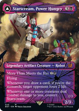 Starscream, Power Hungry -> Starscream, Seeker Leader - The Brothers' War Transformers Cards