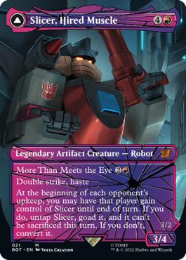 Slicer, Hired Muscle -> Slicer, High-Speed Antagonist - The Brothers' War Transformers Cards