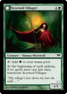 Scorned Villager -> Moonscarred Werewolf - Dark Ascension