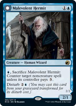 Malevolent Hermit -> Benevolent Geist - Innistrad: Midnight Hunt