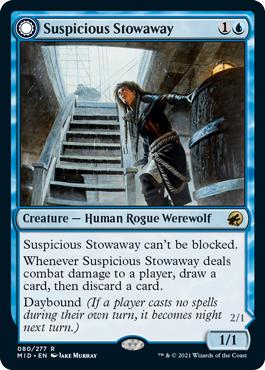 Suspicious Stowaway -> Seafaring Werewolf - Innistrad: Midnight Hunt