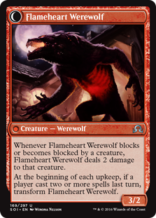 Flameheart Werewolf - Shadows over Innistrad