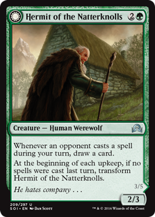 Hermit of the Natterknolls -> Lone Wolf of the Natterknolls - Shadows over Innistrad