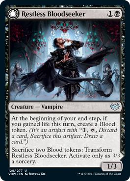 Restless Bloodseeker -> Bloodsoaked Reveler - Innistrad: Crimson Vow