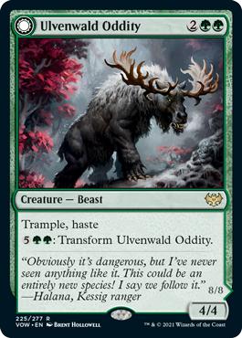 Ulvenwald Oddity -> Ulvenwald Behemoth - Innistrad: Crimson Vow