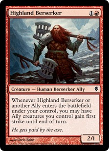 Highland Berserker - Zendikar