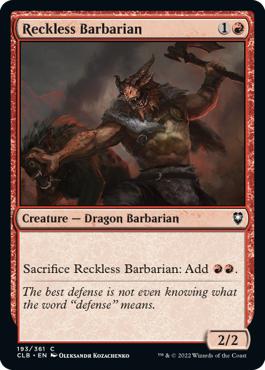 Reckless Barbarian - Commander Legends: Battle for Baldur's Gate