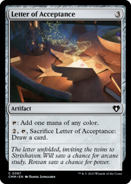 Letter of Acceptance - Commander Masters