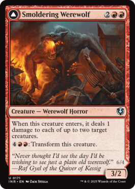 Smoldering Werewolf -> Erupting Dreadwolf - Innistrad Remastered
