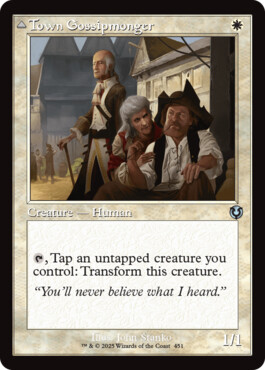 Town Gossipmonger -> Incited Rabble - Innistrad Remastered