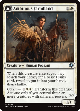 Ambitious Farmhand -> Seasoned Cathar - Innistrad Remastered