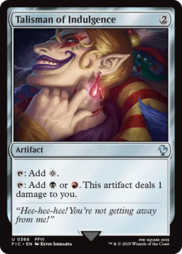 Talisman of Indulgence - Final Fantasy Commander