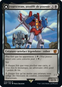 Starscream, assoiffé de pouvoir -> Starscream, chef des Seekers - La Guerre Fratricide Transformers Cards