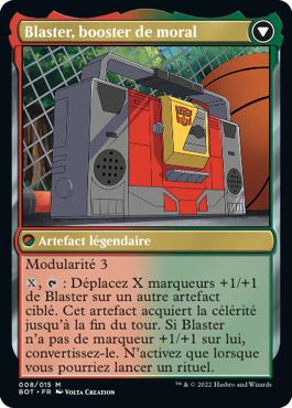 Blaster, booster de moral - La Guerre Fratricide Transformers Cards