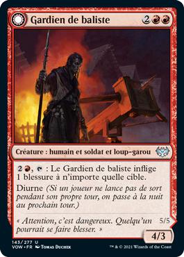 Gardien de baliste -> Porteur de baliste - Innistrad : noce écarlate